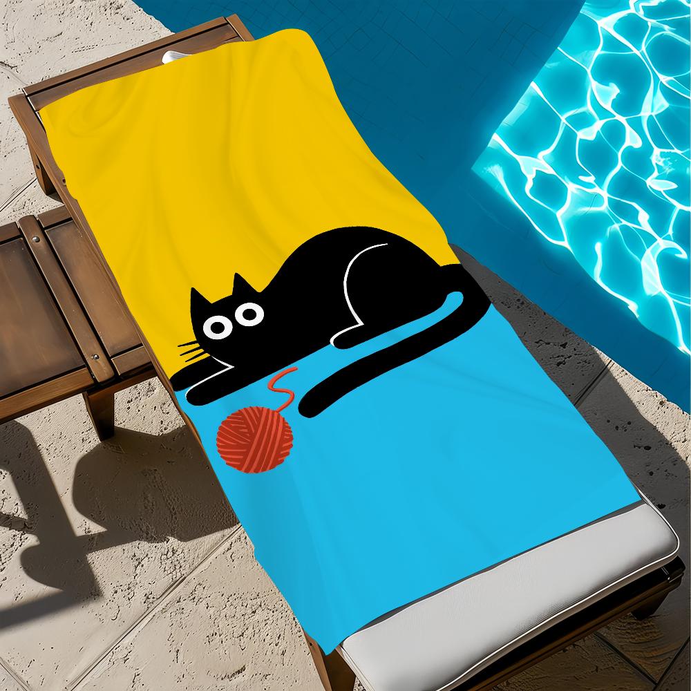 fahion funny cute cat M-Merle Goll art Towel Beach Quick Dry Soft Pool Towels Gift for Travel Gym Shower Camping sports