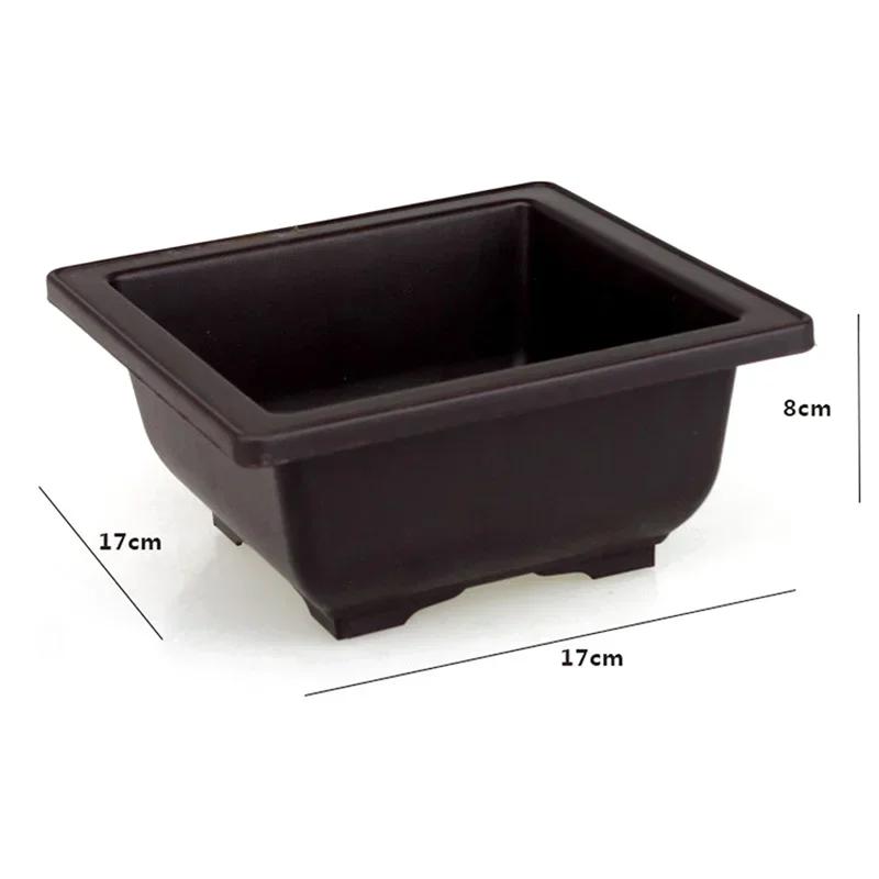 Flower Pot Plastic Balcony Square Pots Flower Bonsai Bowl Nursery Basin Plastic Planter Imitation Rectangle Plant Pots Decor