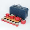 Travel Kung Fu Tea Set Small Set Household Japanese Tea Pot Ceramic Outdoor Tea Cup Festive Gift Engraving