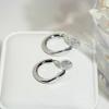 Silver Geometric Minimalist Mosquito Coil Holder Ear Cuff Earrings