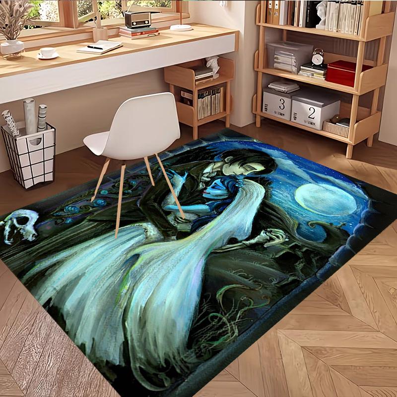 Corpse Bride Print Rug, Washable Floor Carpet, For Entryway Dorm Laundry Room Office Study, Home Decor Birthday Christmas Gift