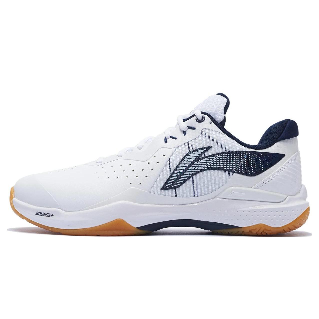 

New LiNing Thunder Series Cushioned Slip Resistant Abrasion Resistant Breathable Low Top Badminton Shoes Unisex White Black AYAS018-5 45.5