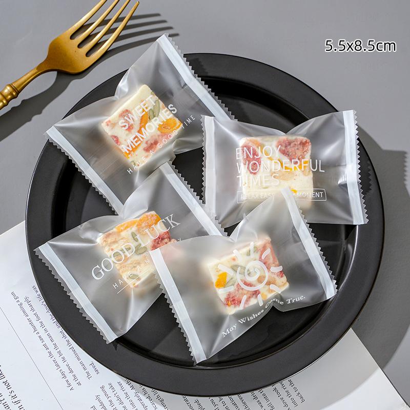 

100 шт. Прозрачные матовые пакеты для конфет, запечатываемые машинным способом, пластиковые пакеты для самостоятельной упаковки печенья и нуги, принадлежности для выпечки, сувениры для вечеринок