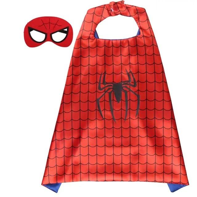 Halloween Children'S Cape, Superhero Frozen Style, Spider-Man, Iron Man, And Cap Mask