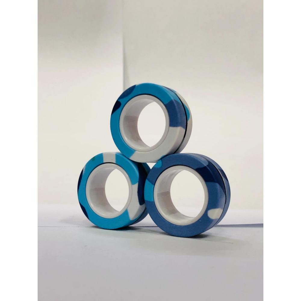 3 adet Parmak Manyetik Yüzük Renkli Fidget Oyuncak Seti Yetişkin Mıknatıslı Dönen Yüzükler Stres Azaltma Anksiyete Giderme Terapisi