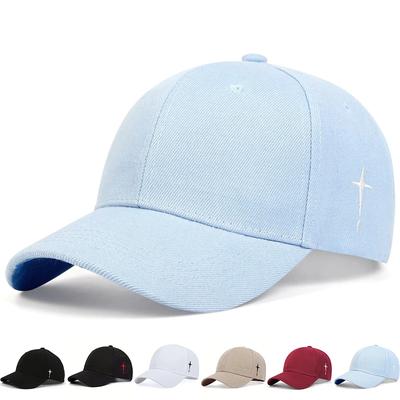 Unisex Simple Cross Embroidery Snapback Baseball Caps Spring And Autumn Outdoor Adjustable Casual Hats Sunscreen Hat