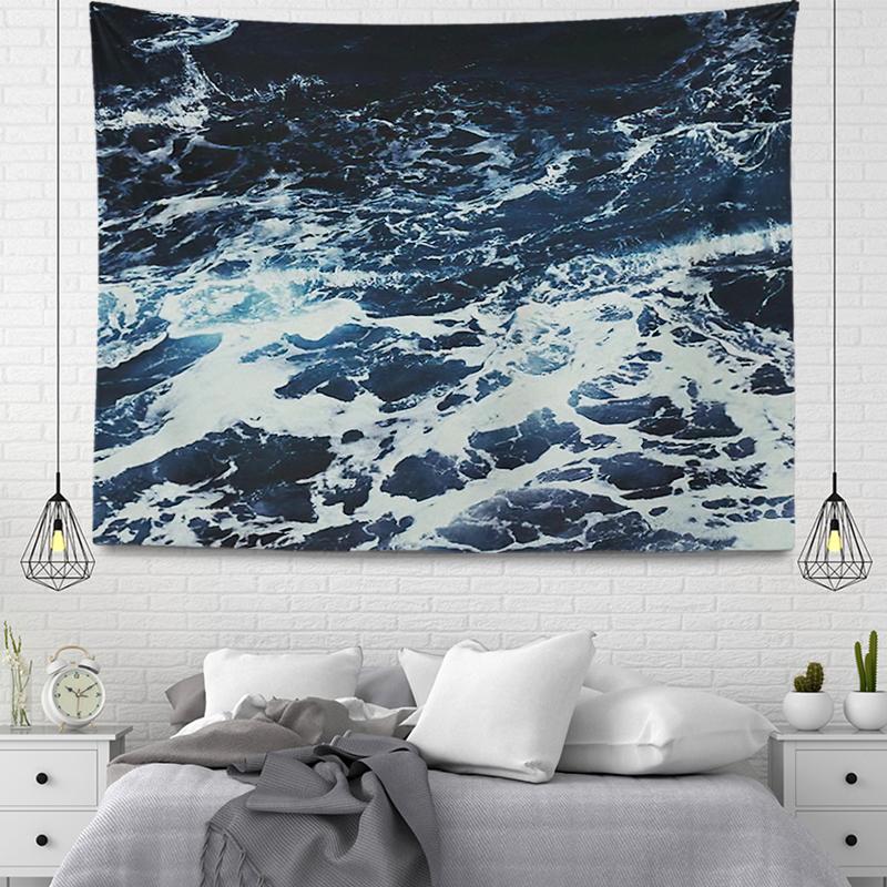 Wall Decor Tapestry Beautiful Room Decoration Blue Beach Accessories Wall Hanging Large Fabric Wall Home Autumn Decoration