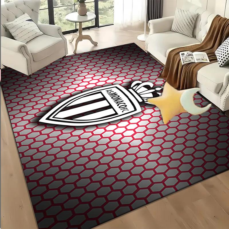 1PC As Monaco Crest Floor Mat for Living Room, Game Rooms, Office, Bedroom, Office Floor Mat Playful Design, Christmas fan gifts