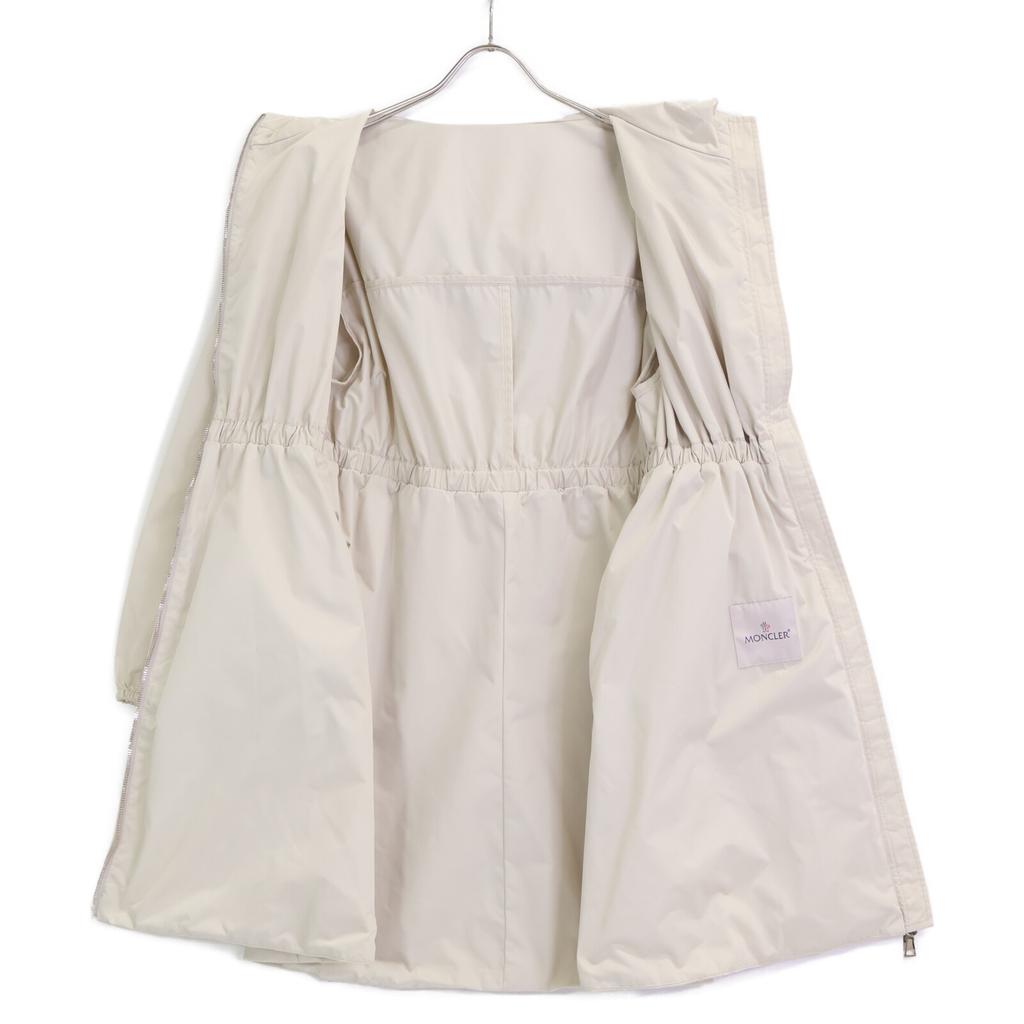 Moncler White Polyester Alfirk Long Coat Coat 1 beigeUsed