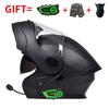 Bluetooth-Enabled Full Face Motorcycle Helmet With Dual Visors DOT 3C Certified All-Season Flip-Up Design Men Women