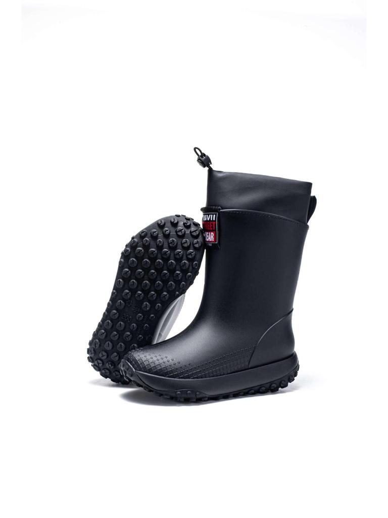 Unisex Baby-Regenstiefel - Kurz, Rutschfest, Winddicht, Aus einem Stück geformtes Gummi mit warmem Kordelzug am Knöchel.