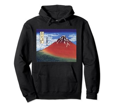 Arte Japonesa Katsushika Hokusai Vistas do Monte Fuji Design Fuji Vermelho Moletom Ukiyo-e Trinta e Seis
