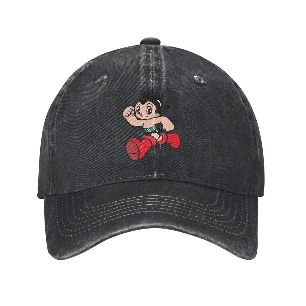 Astroboy Astro Boy Czapka z daszkiem Dżinsowa Vintage Zniszczona Snapback dla Unisex Kobiet Outdoor Wszystkie Pory Roku Podróżna Dopasowana Czapka Kapelusz