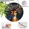 2D Flat Aluminium Christmas Sign with Elk Pattern - Navidad Figurine Ornaments - Ideal for Front Door, Wall, Porch, Fence Decor - Ideal Christmas