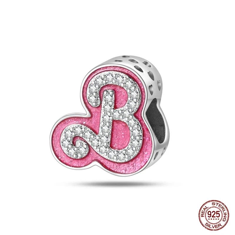 100% Copper Fashion Pink Princess Skirt Bag Lipstick Charms Beads Fit Original Bracelets Diy Jewelry Gifts