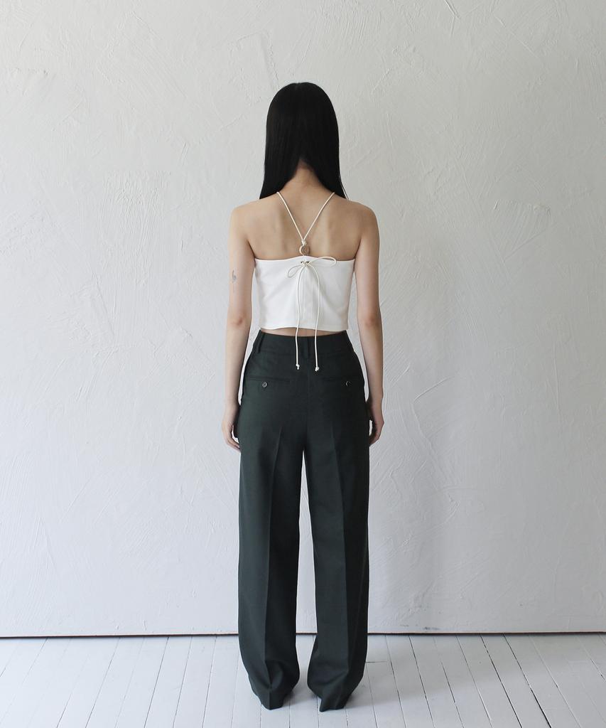 RUBATI Halterneck Wooden Beads Top (Ivory)