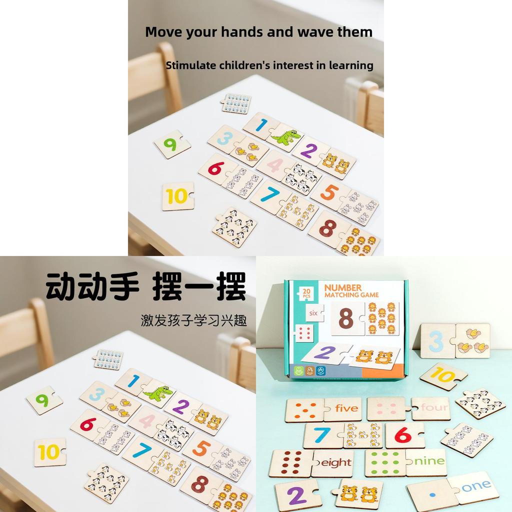 Wooden Number And Letter Matching Cards For Early Learning Kids Educational Toys
