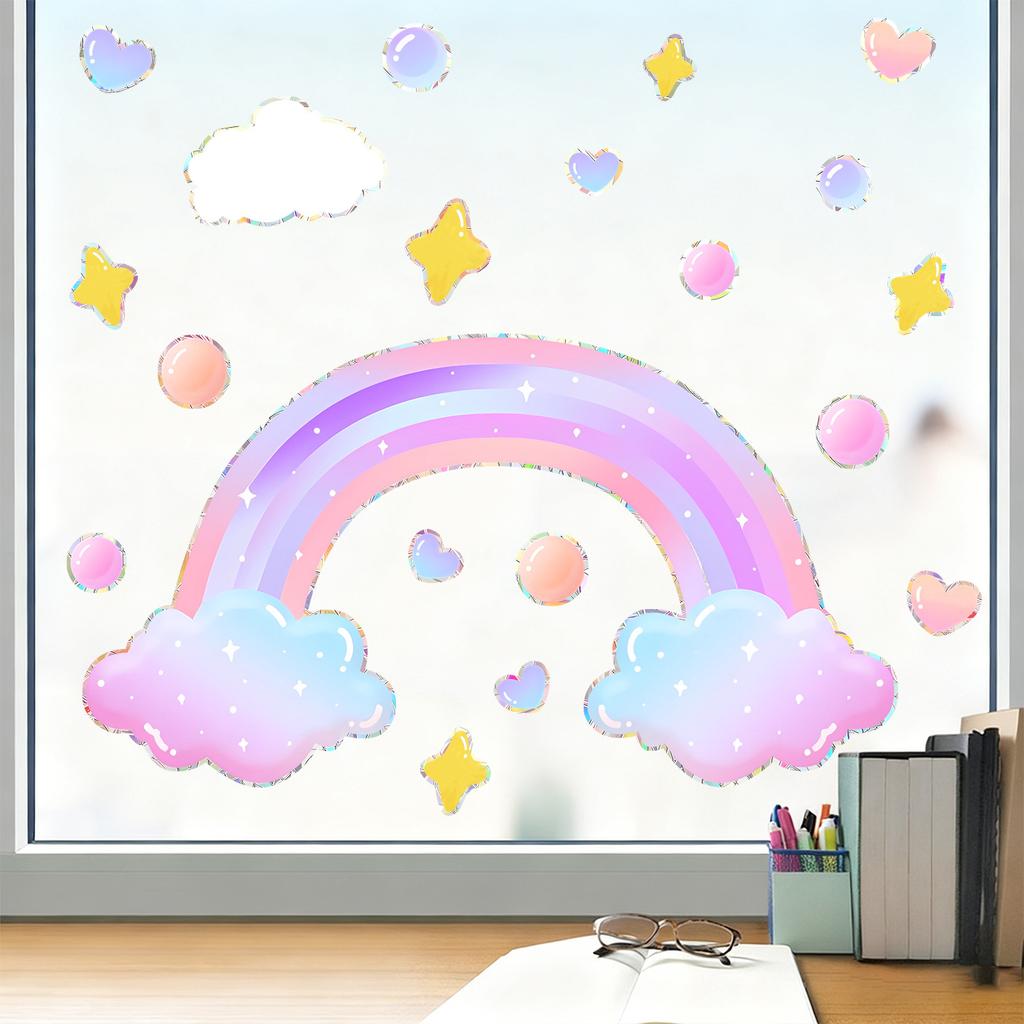 Rainbow Cloud Self-adhesive Living Room Bedroom Living Room Balcony Wall Decoration Stickers