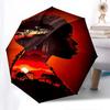 Silhouette, Landscape- Automatic Umbrella, Four Seasons Portable Folding Umbrella, Suitable for Men and Women, Travel, Daily Compact Umbrell