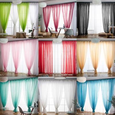 Simple Style  Romantic Home Decoration  Perspective Curtains Living Room Window Curtains Tulle Sheer Curtains Window Screening 1pc
