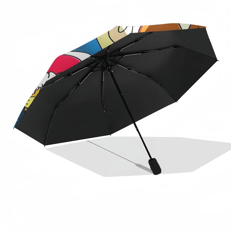 1pc Garfield & Odie Christmas Edition Umbrella - Automatic Opening, Portable 3-Fold Design, 8-Bone Iron Frame Outdoor Umbrella, Festive Gift for Fans,
