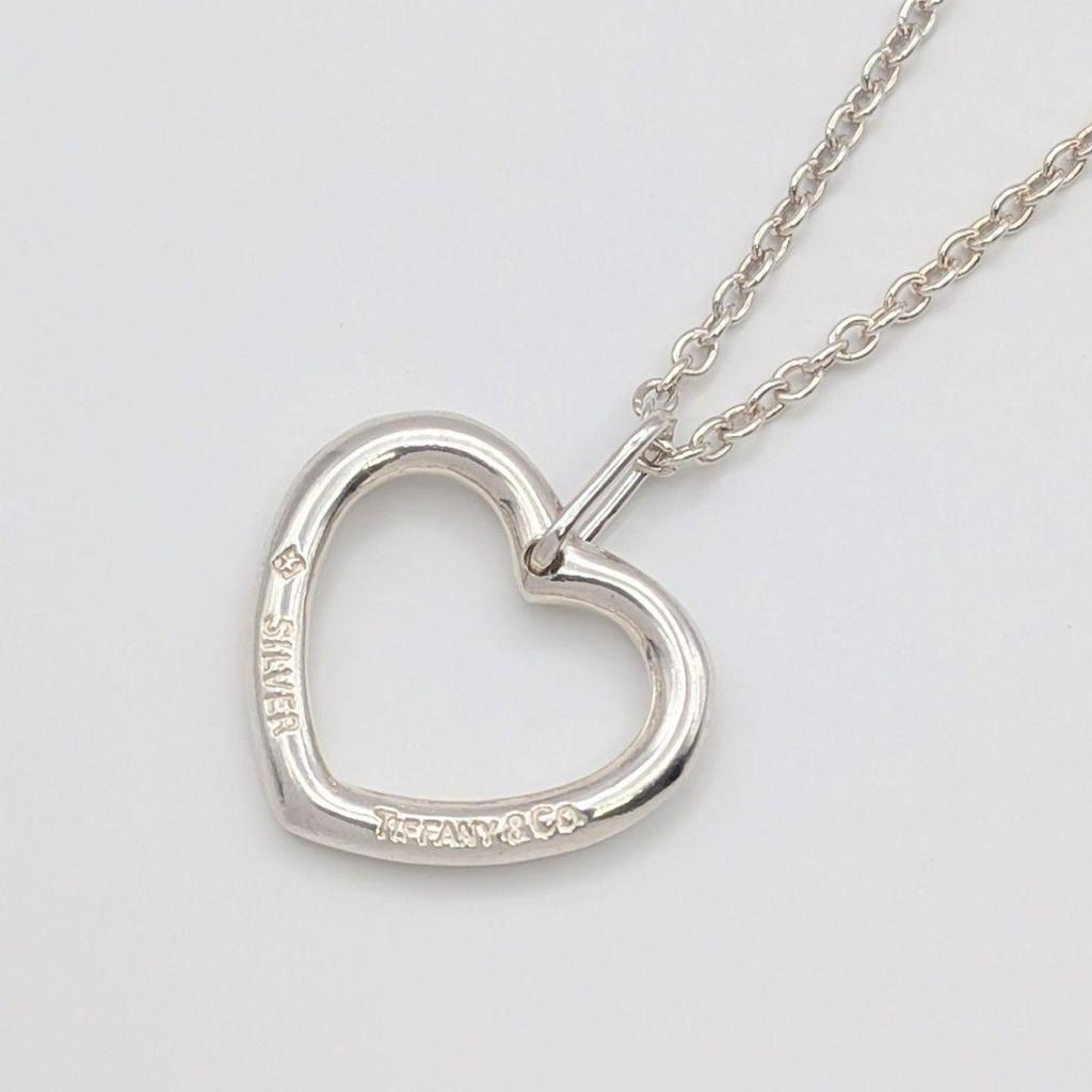 Used Rare TIFFANY & Co. Tiffany Silver Open Heart Necklace