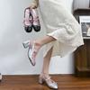 2025 summer new Mary Jane high heels women's French not tired feet thick heels single shoes women's high-end empty women's shoes