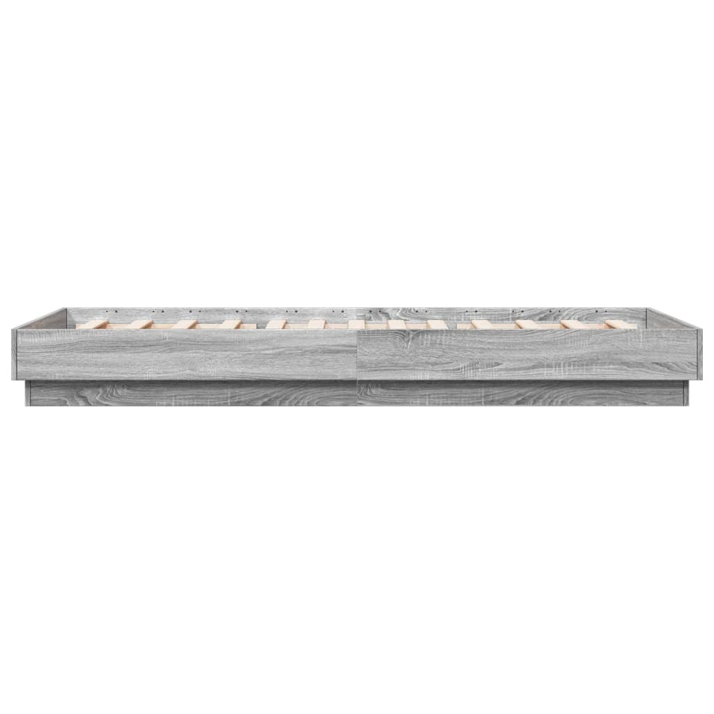 LED Bed Frame in Gray Sonoma Oak 100 x 200 cm