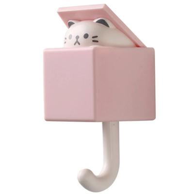 Schlüsselhalter Wand Haus Katze Schlüsselanhänger Kleiderbügel Schlüsselbrett Wandhaken Cartoon Selbstklebende Schlafzimmer Türhaken Tier Home Decor Haken