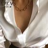 17KM Gold Chain Choker Necklace Women Men Hip Hop Statement Necklaces Big Chunky Thick Chain Cuban Necklace Jewelry