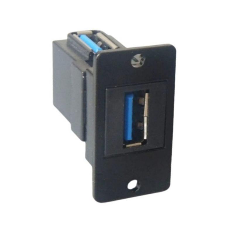 Two Sideds USB 3.0 Square Flush Mount Adapter 5Gbps Charging Port Back Front Access For Computers Externals Drive