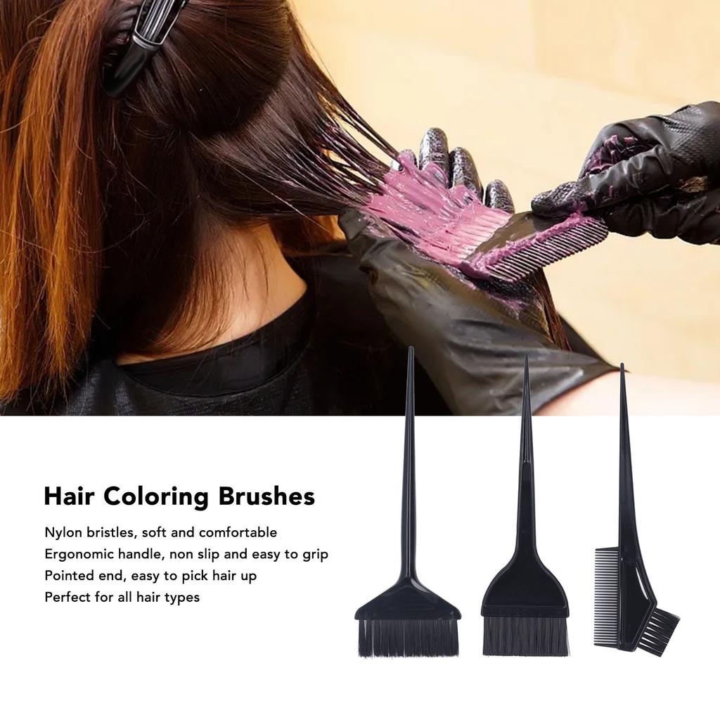 3 Stück Haarfärbe-Farbpinsel Professioneller Salon Haarfärbepinsel Haarfärbekamm Pinsel