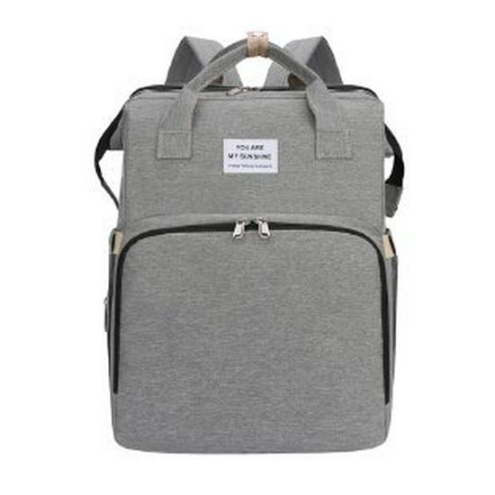 Portable Folding Mummy Bag: Lightweight, Large-Capacity Mother & Baby Backpack with Multi-purpose Bed Feature.