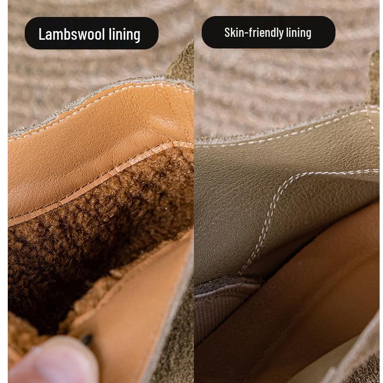 Damskie buty casualowe ze sznurowaniem, z okrągłym noskiem, ze skóry bydlęcej, w dużych rozmiarach 41-43, na miękkiej podeszwie i z aksamitną podszewką, Jesień/Zima 2025