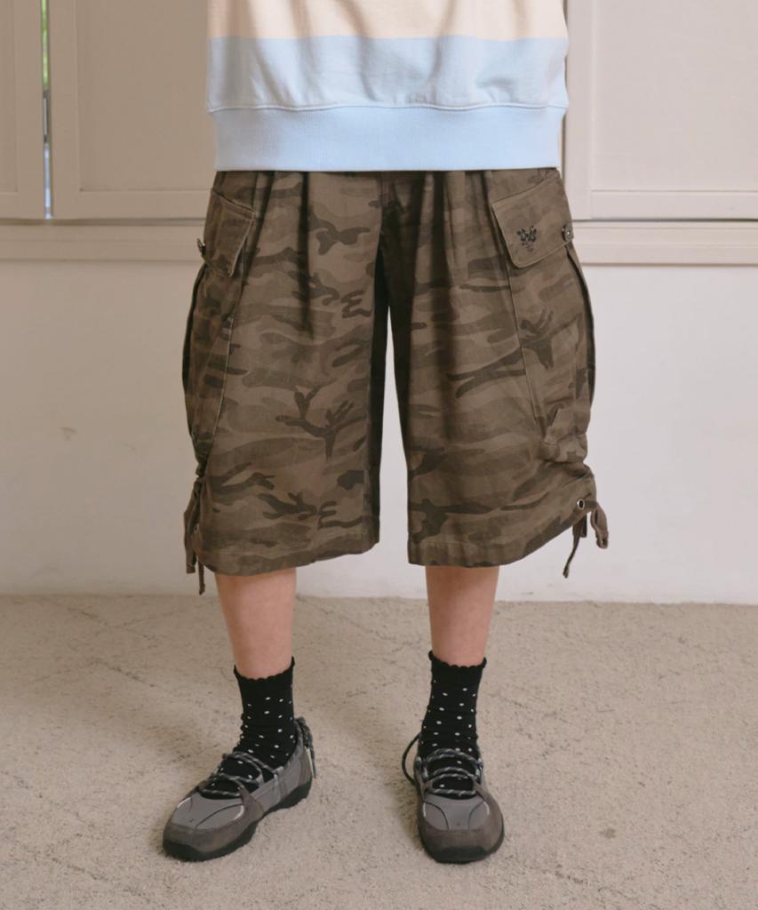 THE GREEN LAB Camo Military Bermuda Half Pants [Camo Khaki]