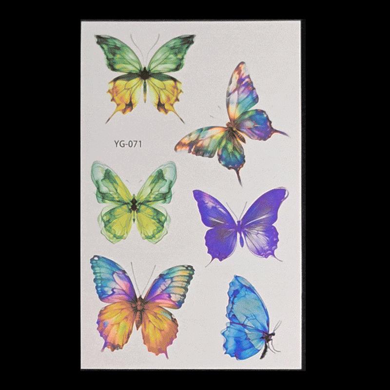 's New Fluorescent Butterfly Tattoo Sticker Music Festival KTV Concert Party Disposable Waterproof