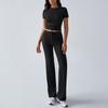 round Neck Neck T-shirt Casual Pants Set Pure Color Crew Neck T-shirt Casual Pants Suit