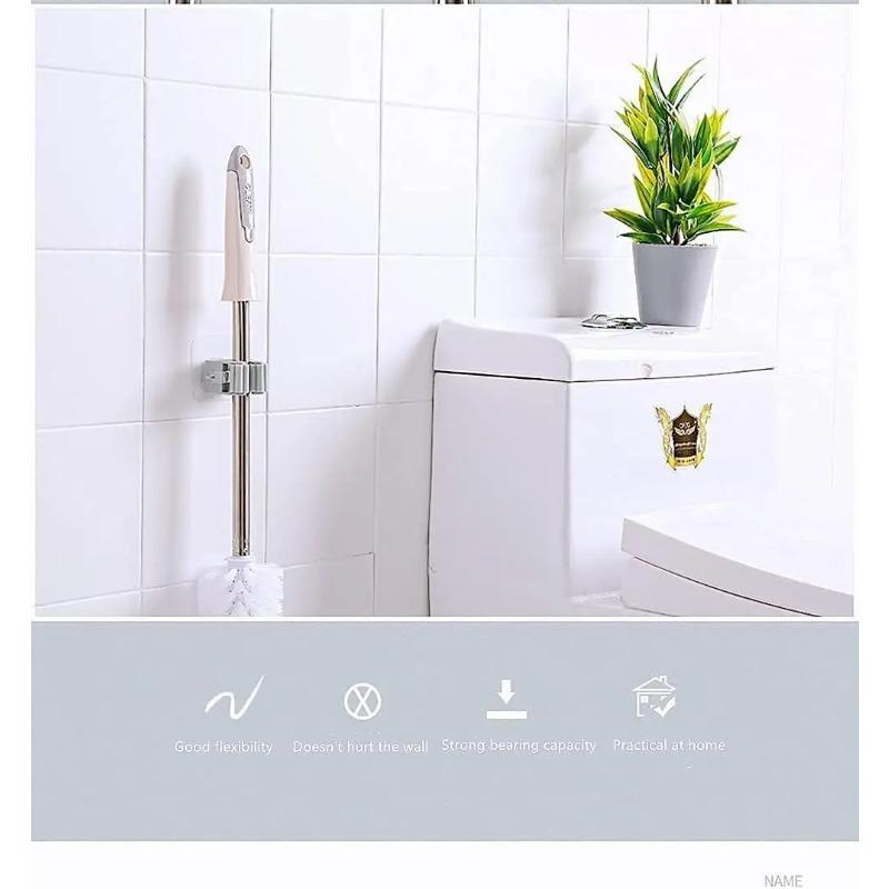 4Pcs Self Adhesive Mop Holder Broom Holder Wall Mounted White Mop and Broom Holder No Drill Wall Mounted Organizer Clip Wall Mou