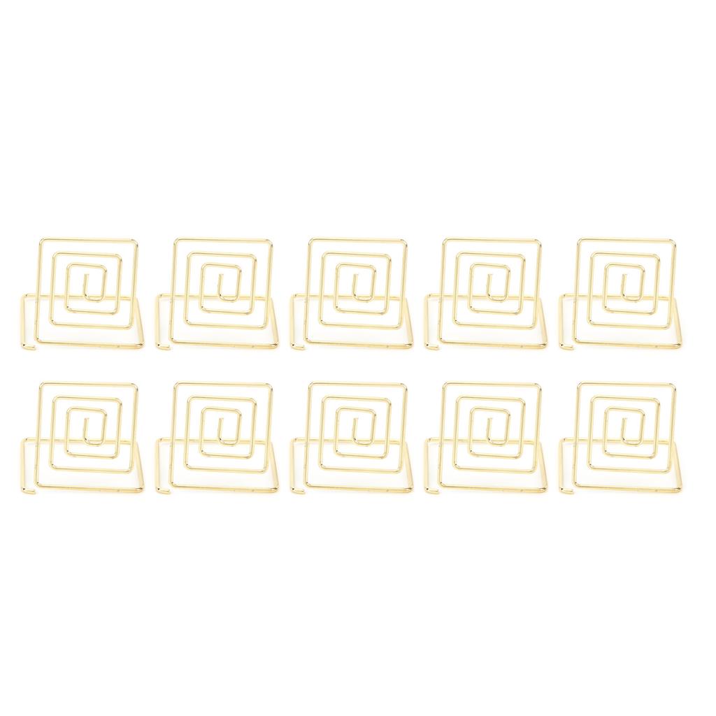 10Pcs Business Card Holder Mini Cute Metal Desktop Message Display Stand for Table Number Photo Memo