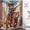 The domineering panda canvas art print is suitable for home decoration and is perfect for shower curtains