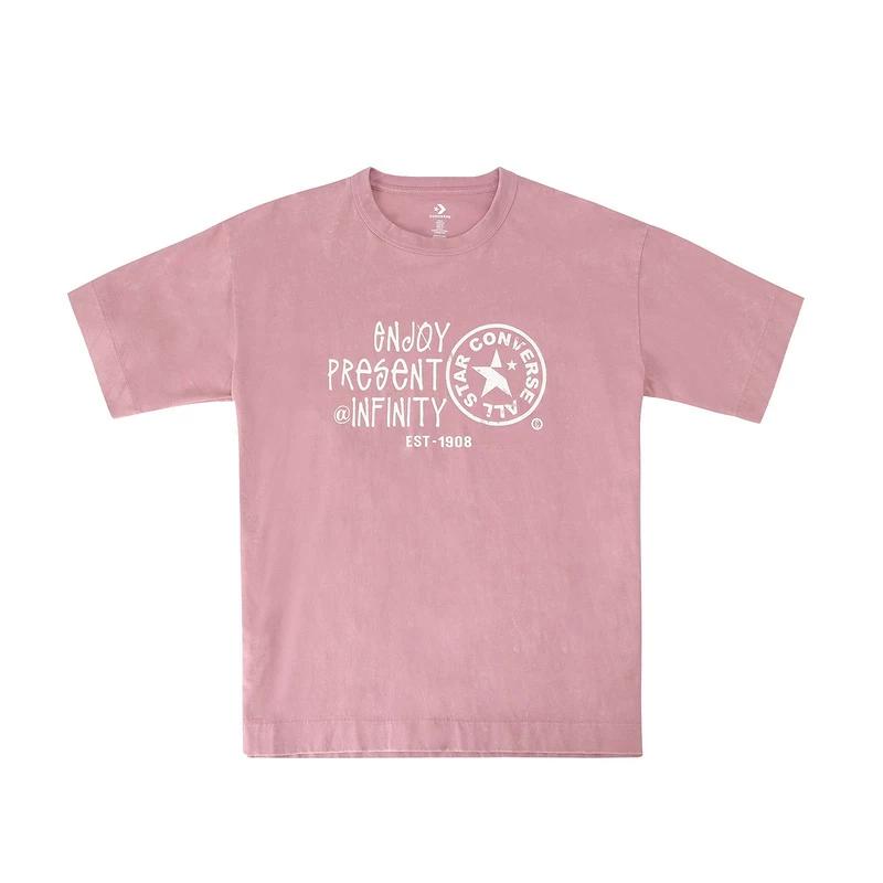 Converse T Shirts Unisex Pink Crew Neck Moderate UCJ755-PCG S
