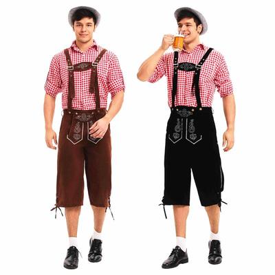 Halloween Men's Beer Costume Set with Hat and Pants for Party or Stage