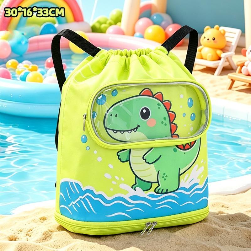 Sac à dos de natation dessin animé pour enfants Séparation sec/humide Sac étanche avec compartiment à chaussures Grande capacité Portable Plage Piscine Salle de sport Rangement