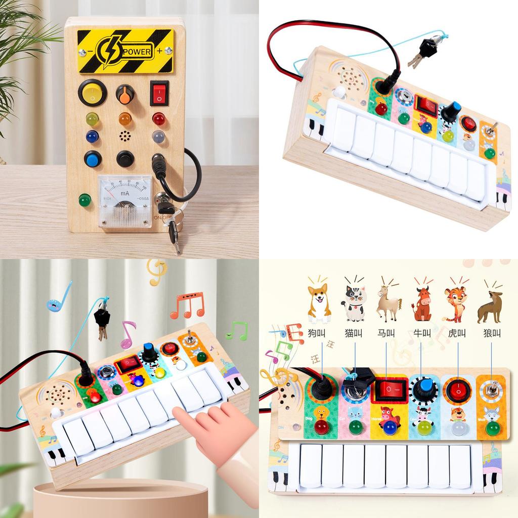 Wooden Circuit Board Toy With Led Lights For Early Education And Kids Learning