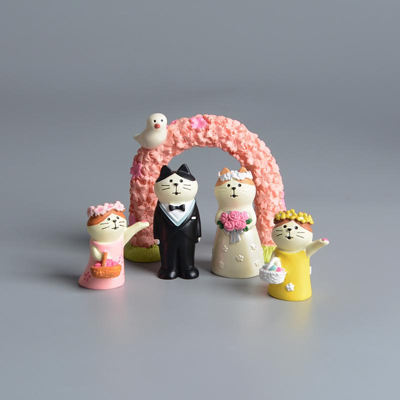 DIY Mini Wedding Arch Toy Zakka Japanese Style balloon Resin Handicraft Ornaments Wooden Small Wedding Ceremony Ornaments