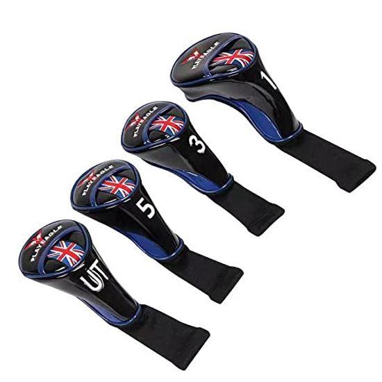 

Head cover Driver DR 440cc 460cc cover Wood cover FW Utility UT cover Head cover 7 set British flag pattern x 1, 3, 5, 4-piece (blue black)