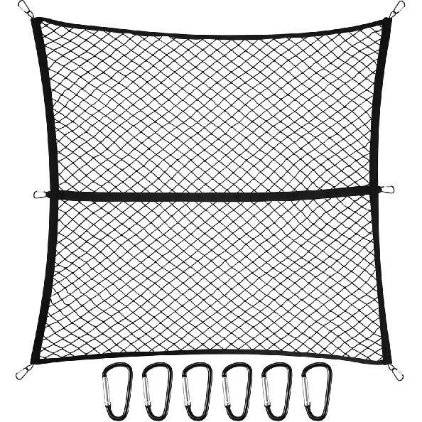 Cargo Net for Pickup Truck Bed Compatible with Nissan Frontier 2Dr 4Dr SV 4X Crew Cab KingCab 2000-2026 Accessories Mesh Organizer Stretchable 4 x4