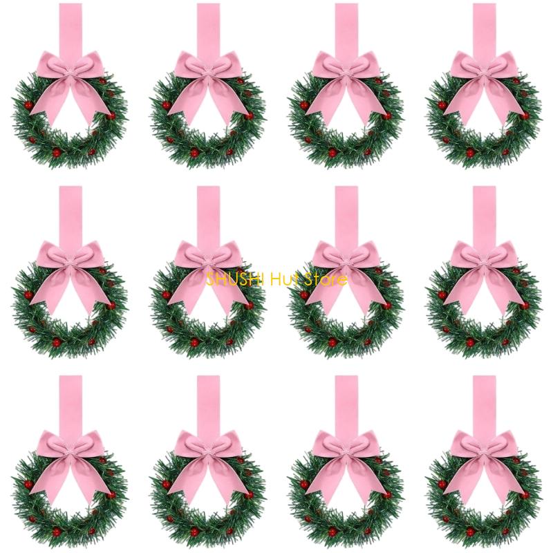 Plastic Bowknot Ribbon Wall Hanging Rings Wreath Multipurpose Decorative Closet Accessories for Festival Event D57B