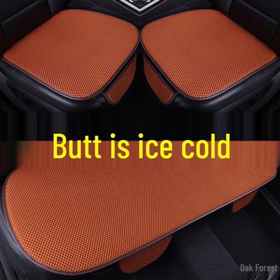 Coussin de Siège Auto Rafraîchissant d'Été en Soie Glacée - Antidérapant, Respirant, Coupe Universelle, Ensemble de 3 Pièces pour Utilisation Toute l'Année