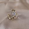 Luxurious High-End Heart-Shaped Zircon Cuff Earrings: Elegant and Trendy C-Shaped Design
